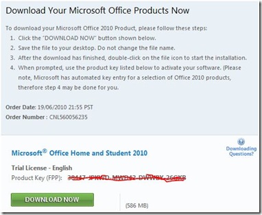 Office 2010 License Key