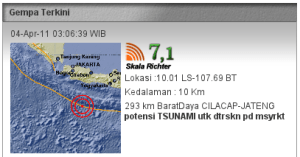 gempa Map Gempa Cilacap