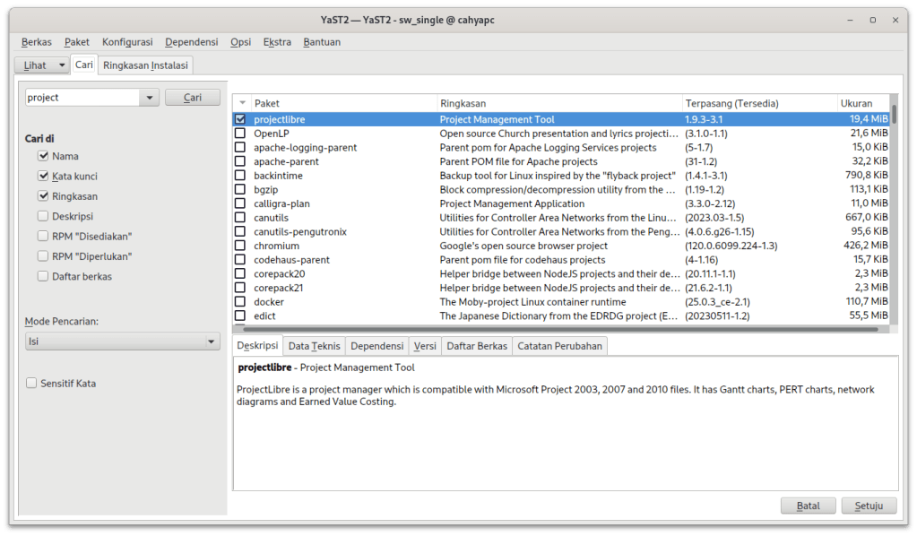 YaST Software Manager