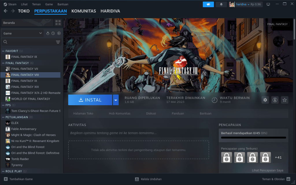Final Fantasy VIII on GNU/Linux openSUSE