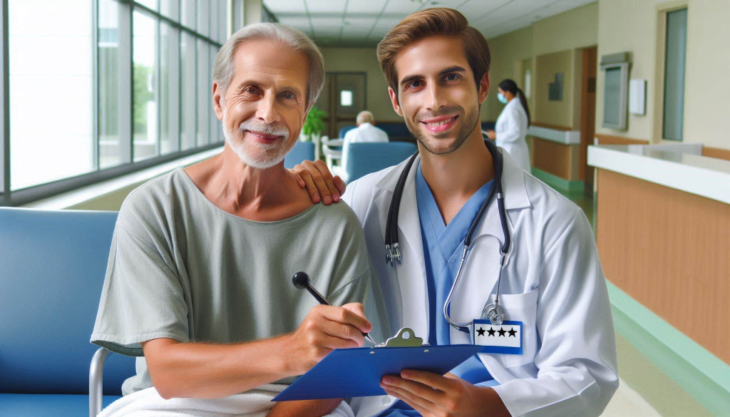 Pasien melakukan survei kepuasaan. AI Generated by Microsoft Designer, Powered by DALL-E 3.