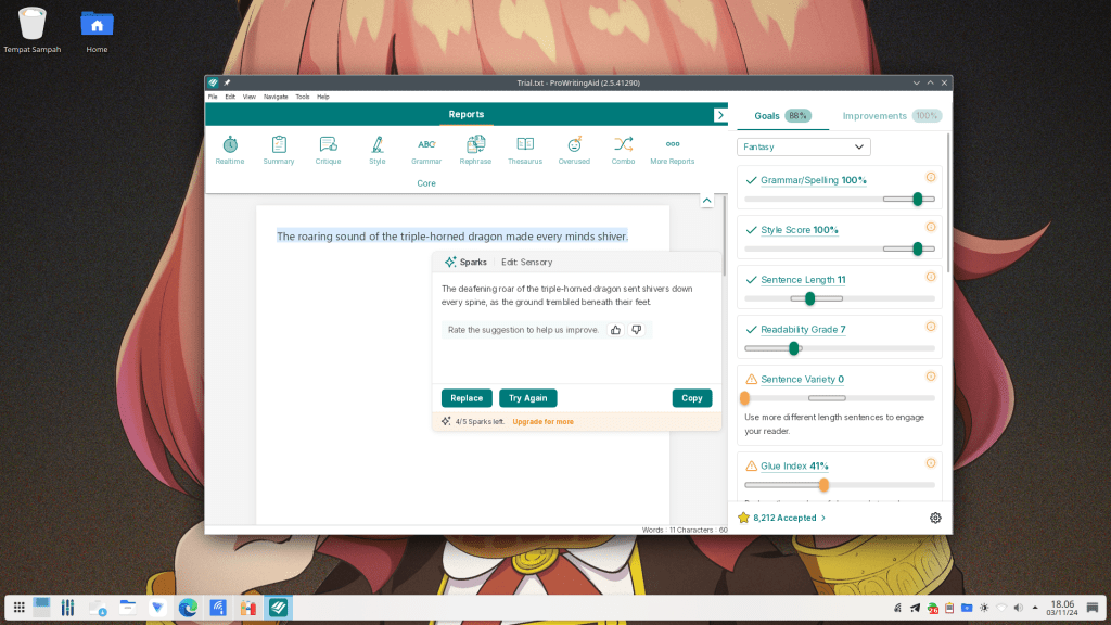 ProWritingAid on openSUSE Linux